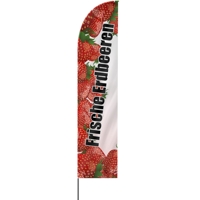 Straight | Erdbeeren Beachflag, Motiv, verschiedene Größen, V3