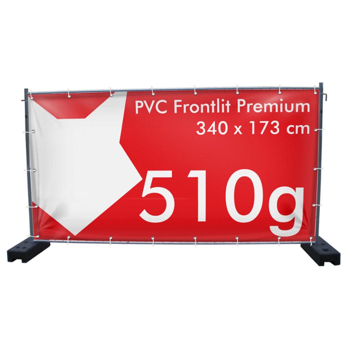 340 x 173 cm | Bauzaunbanner selbst gestalten, PVC Frontlit Premium B1