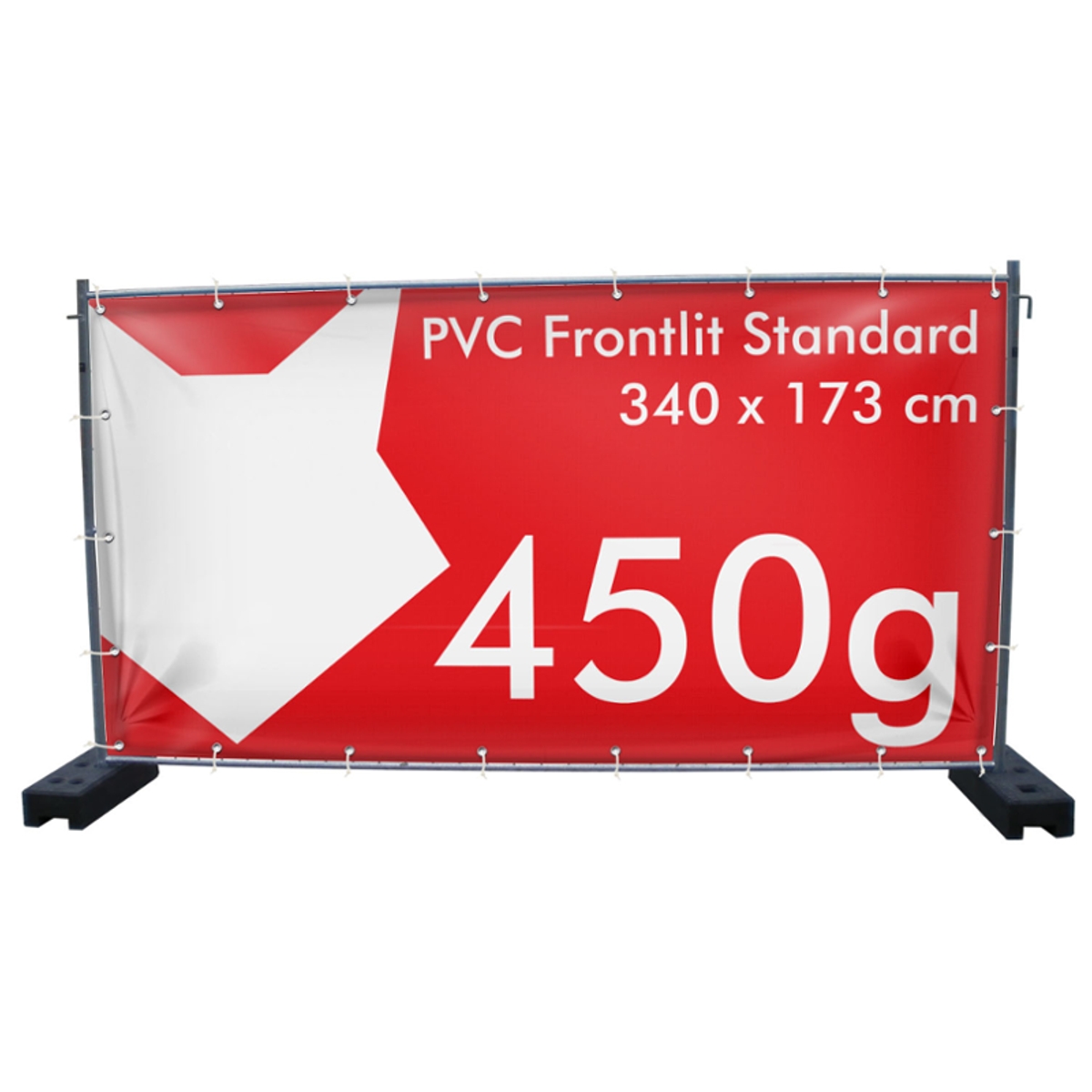 340 x 173 cm | Bauzaunbanner selbst gestalten, PVC Frontlit Standard