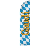 Straight | Gaudi, Oktoberfest Beachflag, blau weiß, verschiedene Größen, V1