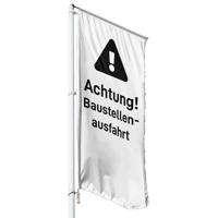 Achtung! Baustellenausfahrt Hissflagge, Fahne in 6 Größen (1970)