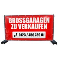 340 x 173 cm | Großgaragen zu verkaufen Bauzaunbanner (3997)