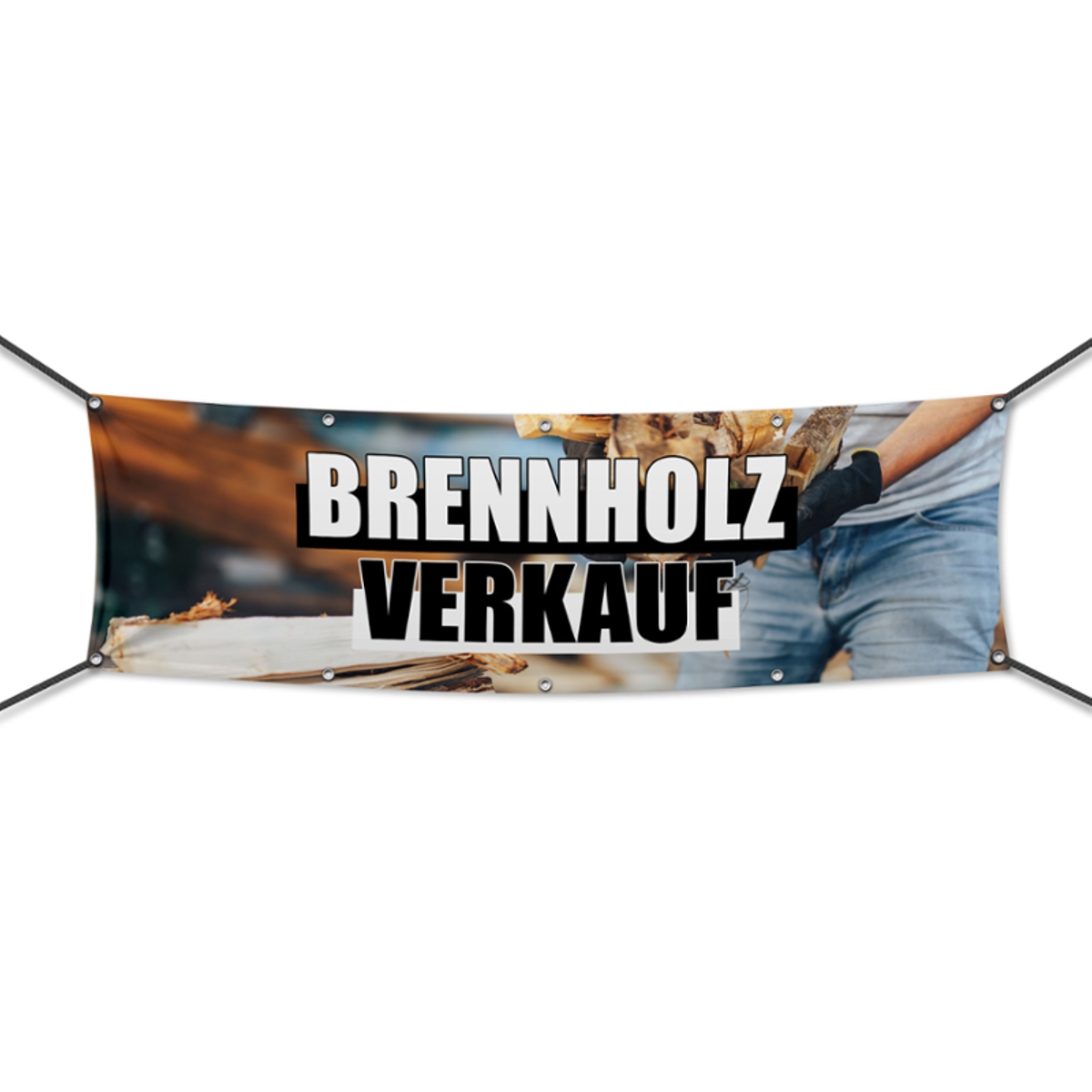 Brennholz Verkauf Werbebanner | Wunschgröße (4126)