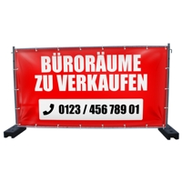 340 x 173 cm | Büroräume zu verkaufen Bauzaunbanner (3995)